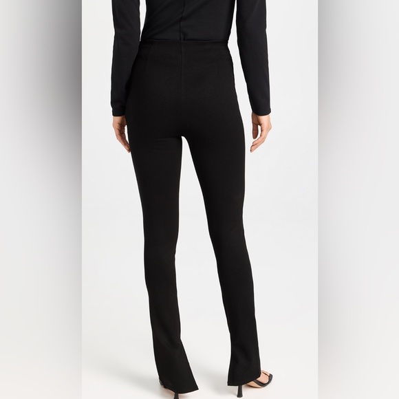 Anine Bing Max Pants EU 32 US 2 Black Pintuck Split Cuff Stretch Ponte High Rise - Picture 3 of 15
